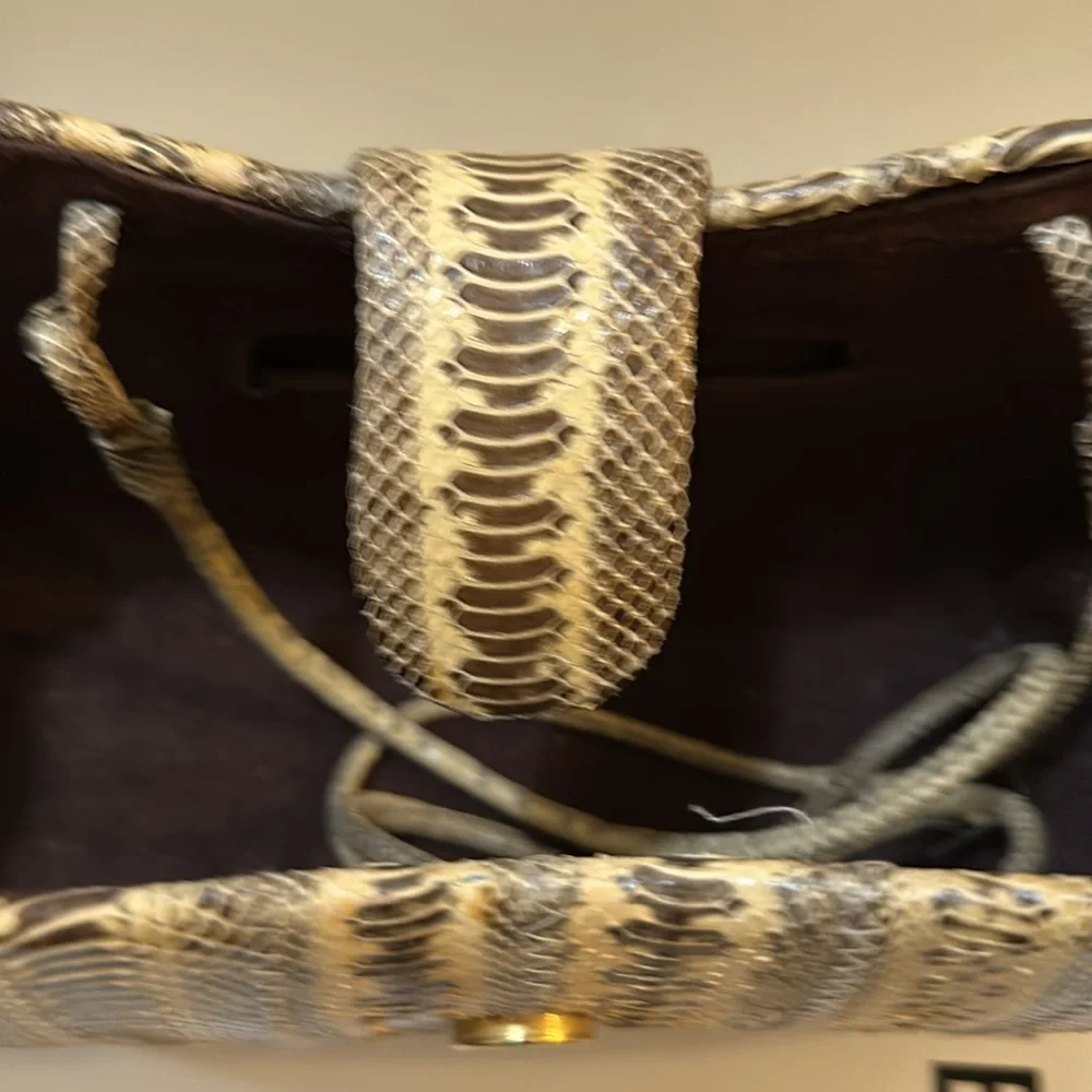 Vtg snakeskin clutch handbag - Picture 6 of 9